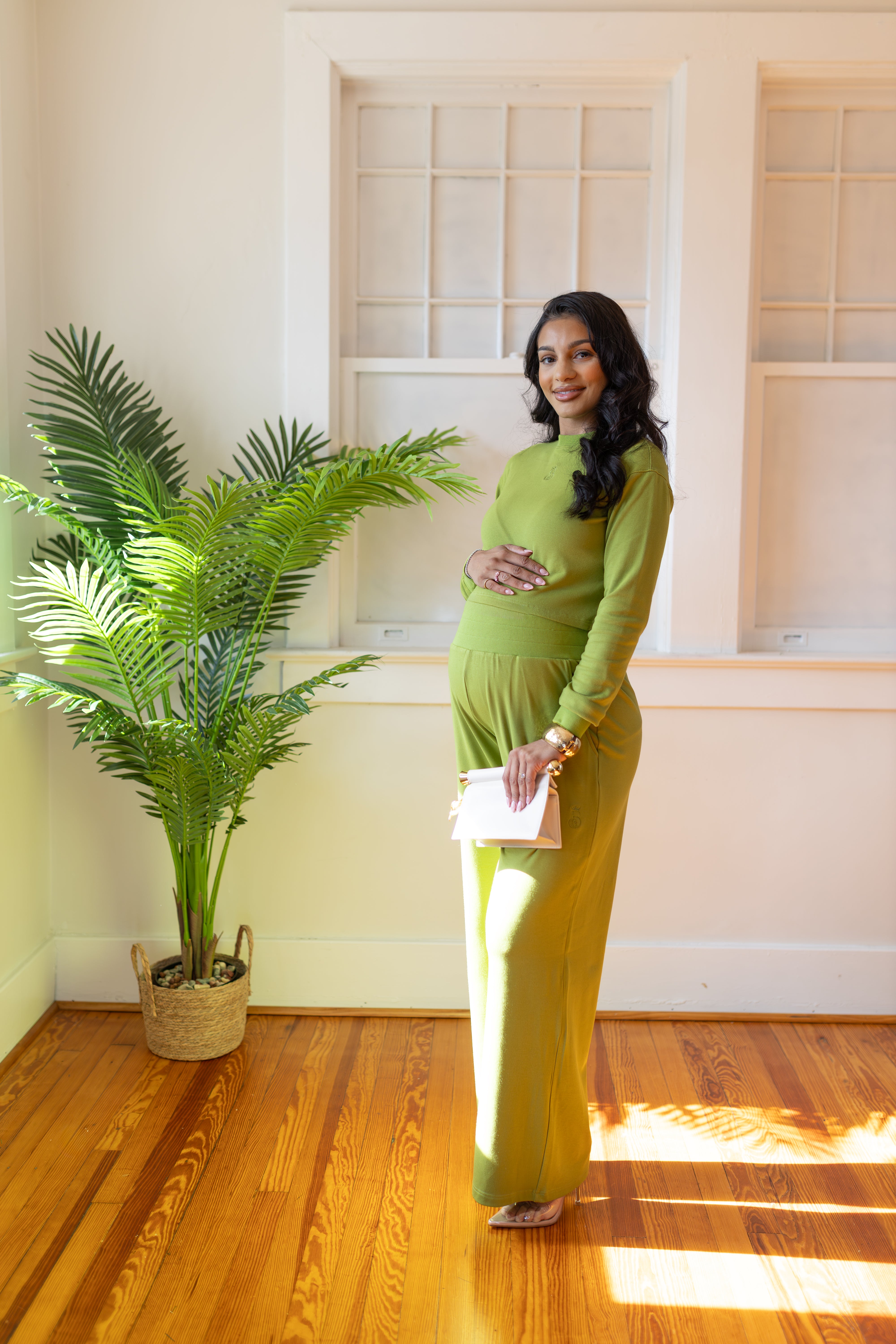 Bump Bliss Wide Leg Set - Green